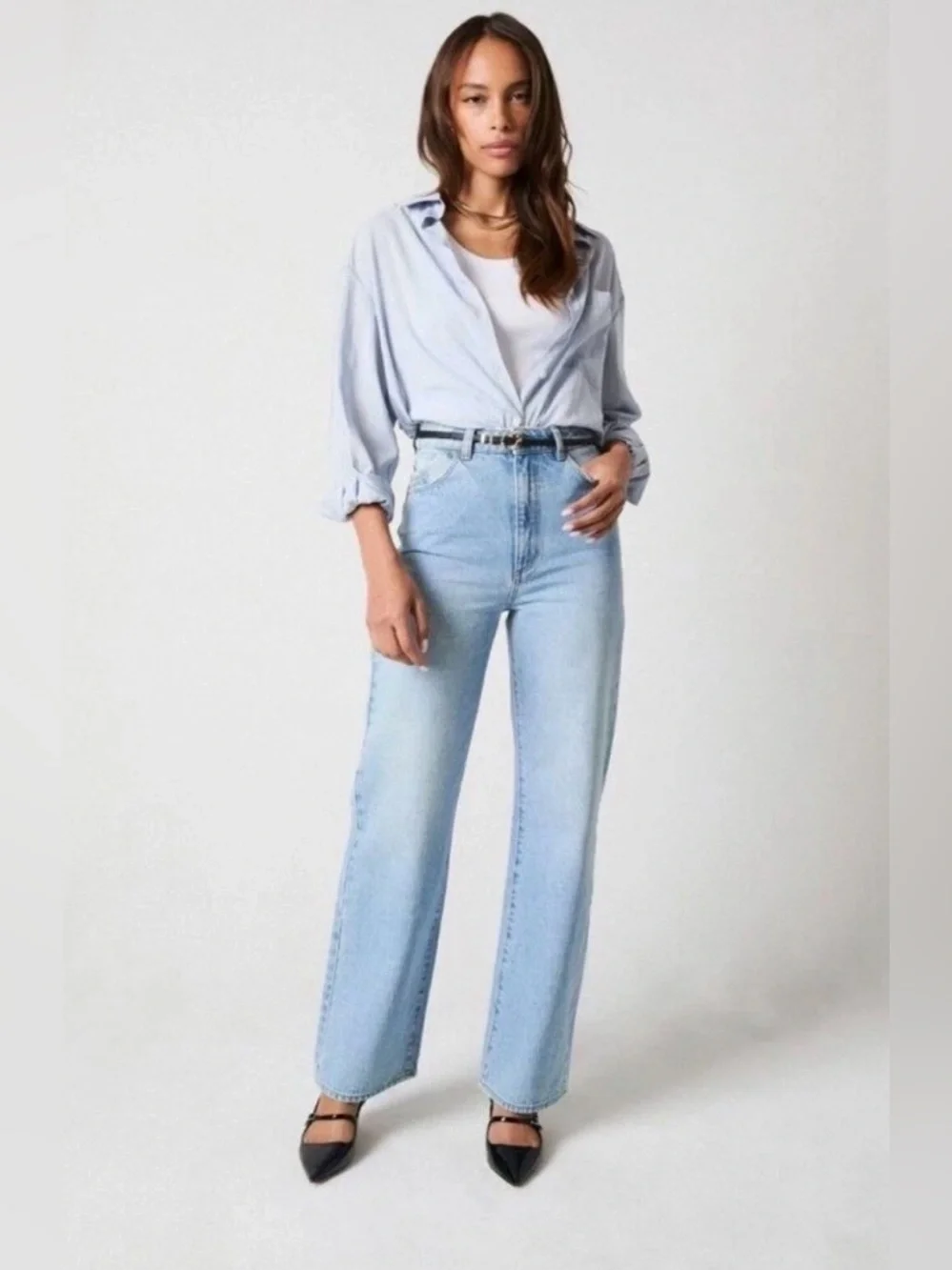 Rolla’s Heidi Jeans Size 24 High Rise Wide Leg Light Wash Denim - Picture 2 of 13